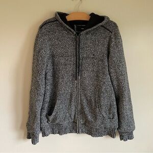 Hurley Fleece Lined Knit Full Zip Hoodie Sweater Jacket Thick Mens Size Large